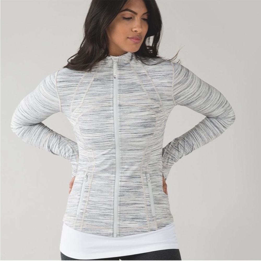 Lululemon Define Jacket Space Dye Camo White Silver Spoon Size 2